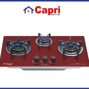 Bếp gas âm kính 3 lò Capri CR-309KT (Red)